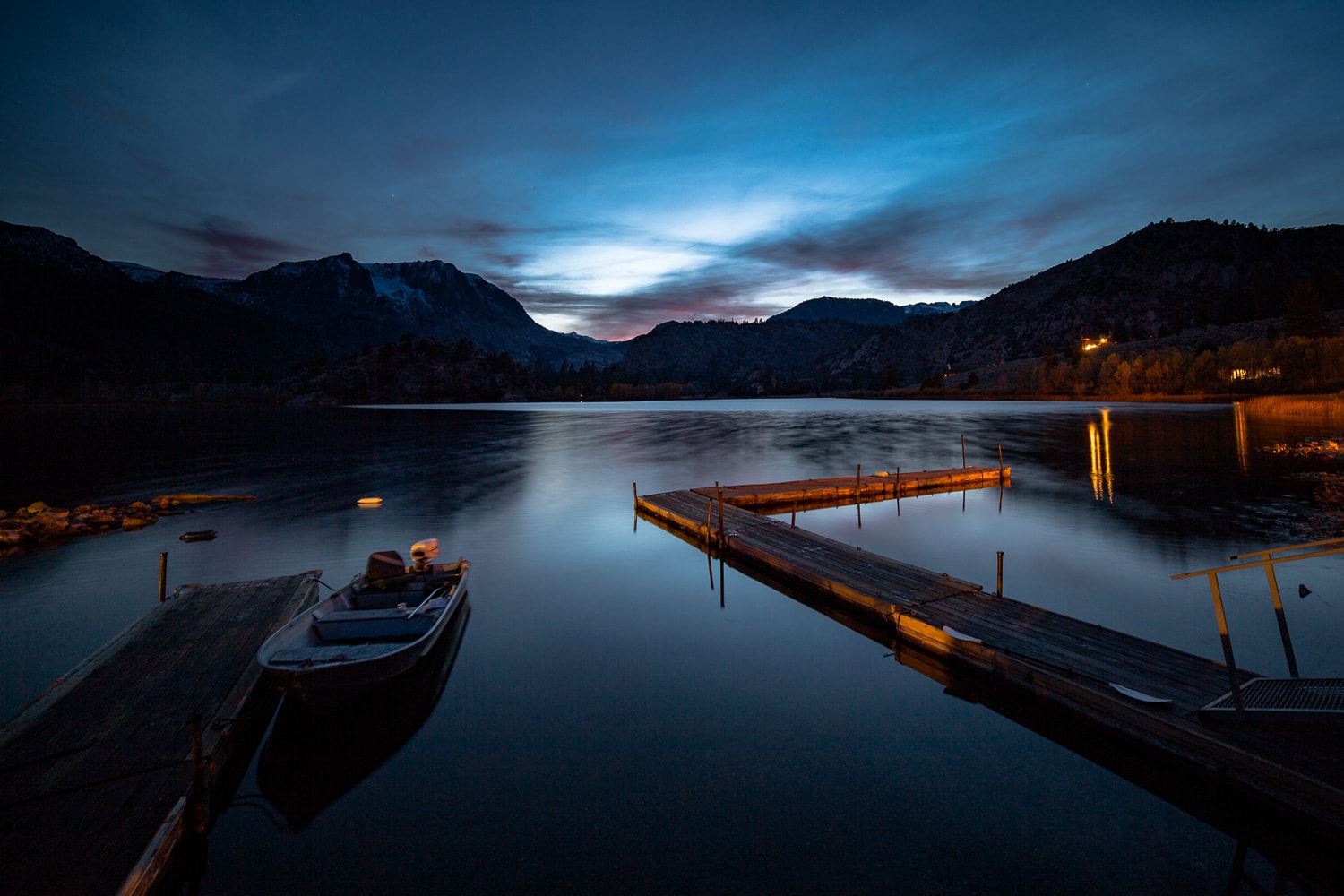 Boat docked at June Lake