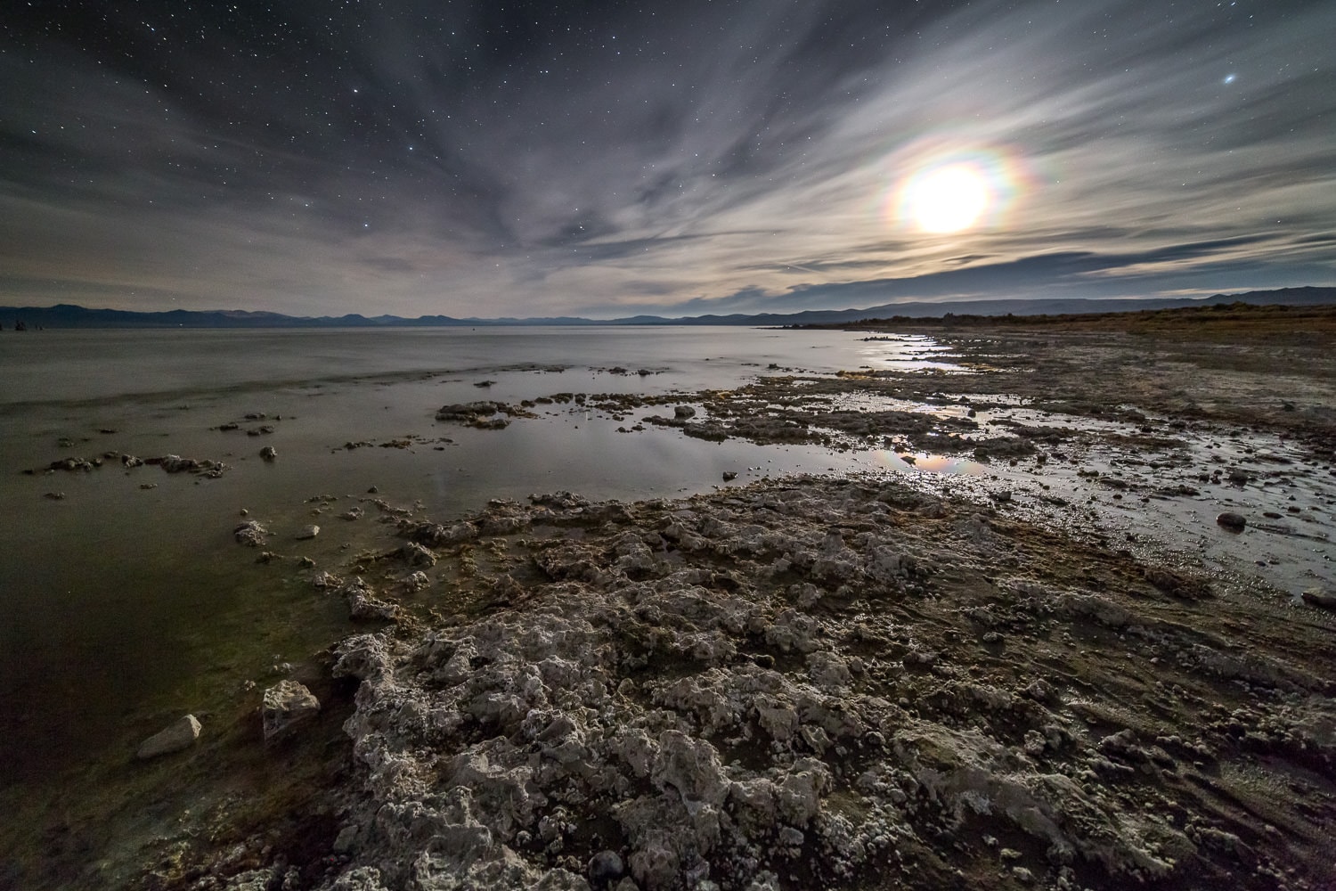 Alien moonrise on the shores of Mono Lake