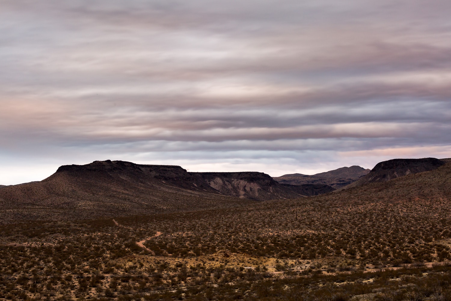 Desert sunset, near Baker, Nevada