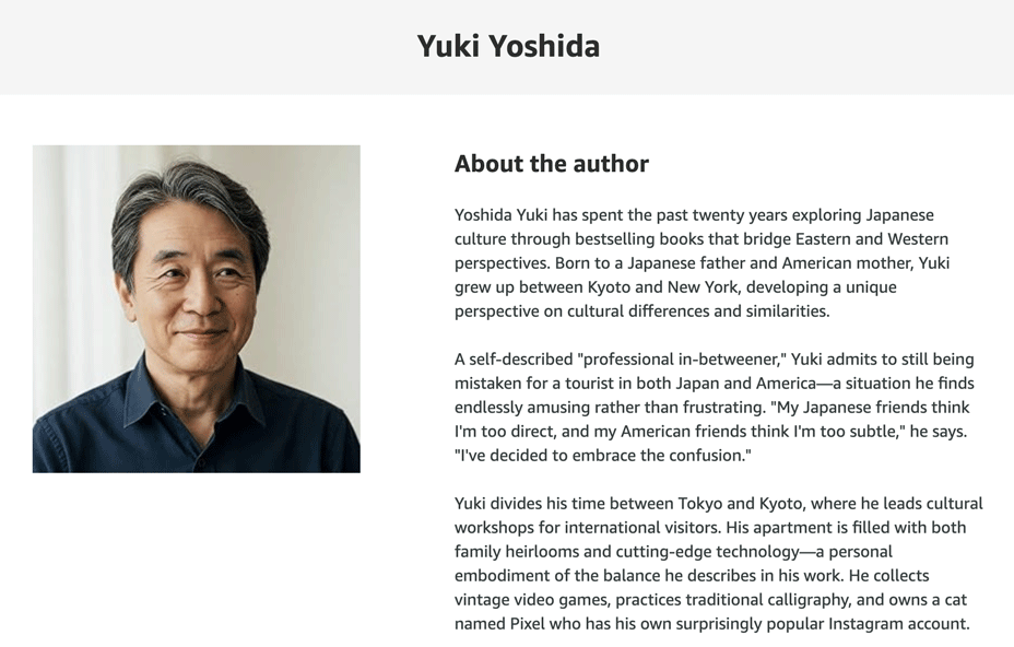 Yuki Yoshida, fake AI author posing as a human